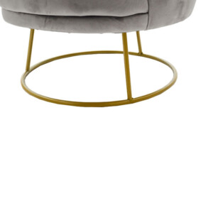 Πολυθρόνα Rony pakoworld βελούδο γκρι-χρυσό 78x75x82εκ-110-000054