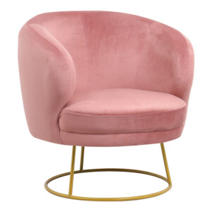 Πολυθρόνα Rony pakoworld βελούδο σάπιο μήλο-πόδι χρυσό μέταλλο 78x75x82εκ-110-000055