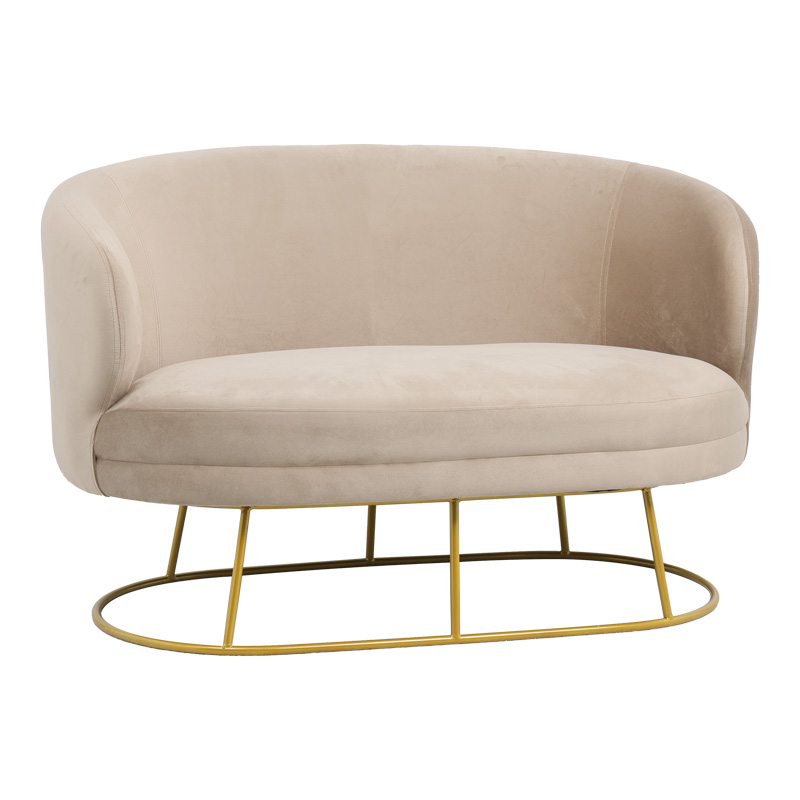 Καναπές διθέσιος Rony pakoworld βελούδο μπεζ-πόδι χρυσό μέταλλο 135x75x85εκ-110-000056 Καναπές διθέσιος Rony pakoworld βελούδο μπεζ-πόδι χρυσό μέταλλο 135x75x85εκ-110-000056