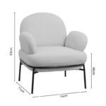 Πολυθρόνα Jaycob pakoworld μπουκλέ μπεζ-πόδι μαύρο μέταλλο 74x71x83εκ-110-000060