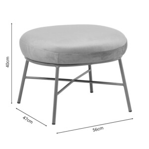 Σκαμπό Susanna pakoworld βελούδο σάπιο μήλο-πόδι χρυσό μέταλλο 56x47x40εκ-110-000065