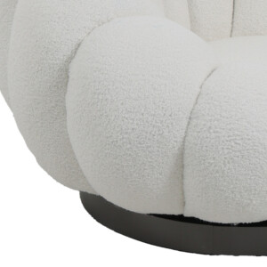 Πολυθρόνα περιστρεφόμενη Nester pakoworld μπουκλέ ύφασμα σε λευκό απόχρωση 98x97x69εκ-110-000086