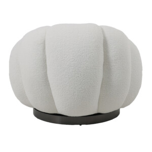 Πολυθρόνα περιστρεφόμενη Nester pakoworld μπουκλέ ύφασμα σε λευκό απόχρωση 98x97x69εκ-110-000086