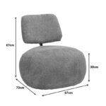 Πολυθρόνα Stonie pakoworld μπουκλέ ύφασμα σε μπεζ απόχρωση 67x73x67εκ-110-000102