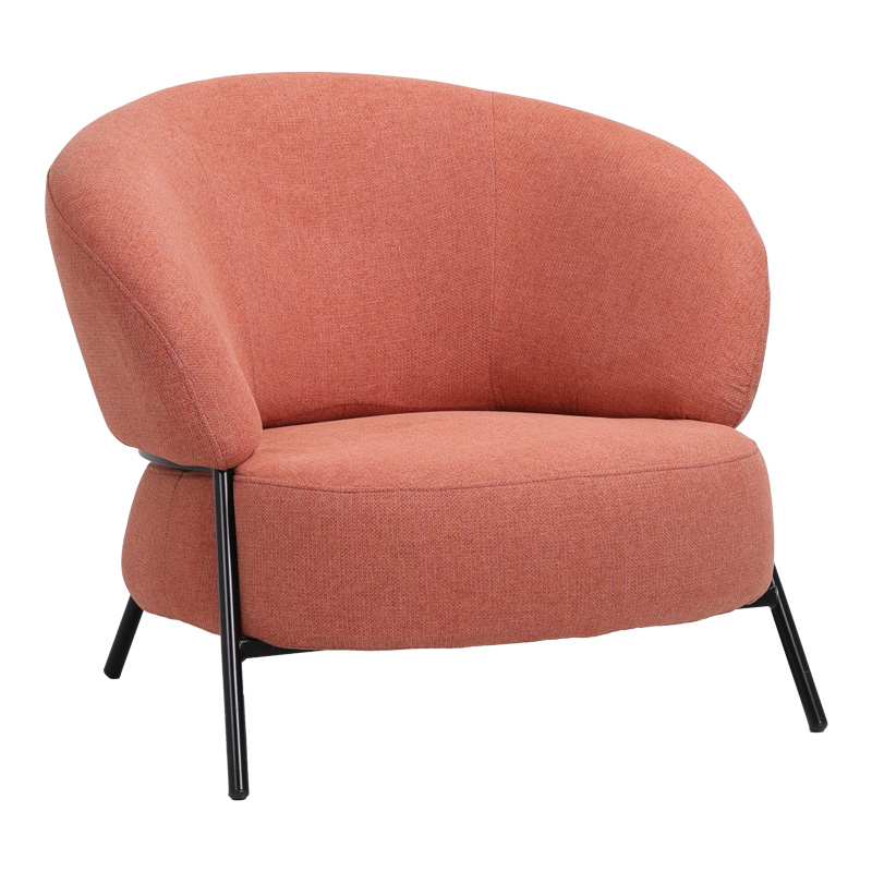 Πολυθρόνα Jennie pakoworld ύφασμα σε κεραμιδι απόχρωση με μαύρα μεταλλικά πόδια 84x84x71 Πολυθρόνα Jennie pakoworld ύφασμα σε κεραμιδι απόχρωση με μαύρα μεταλλικά πόδια 84x84x71