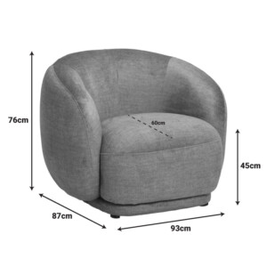 Πολυθρόνα Freya pakoworld ύφασμα σε μελί απόχρωση 93x87x76εκ-110-000117