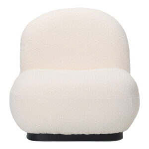 Πολυθρόνα Rosalie pakoworld μπουκλέ ύφασμα σε κρεμ απόχρωση με μαύρη βάση 85x82x77εκ-110-000121