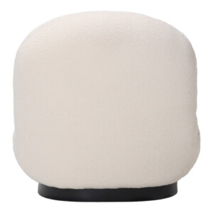 Πολυθρόνα Rosalie pakoworld μπουκλέ ύφασμα σε κρεμ απόχρωση με μαύρη βάση 85x82x77εκ-110-000121