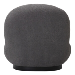 Πολυθρόνα Rosalie pakoworld μπουκλέ ύφασμα σε ανθρακί απόχρωση με μαύρη βάση 85x82x77εκ-110-000122