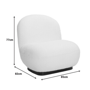 Πολυθρόνα Rosalie pakoworld μπουκλέ ύφασμα σε ανθρακί απόχρωση με μαύρη βάση 85x82x77εκ-110-000122