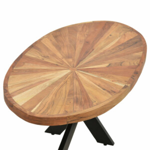 Τραπέζι σαλονιού Fardy pakoworld οβάλ μασίφ ξύλο ακακίας φυσικό-μαύρο-φυσικό 120x60x45εκ-113-000034