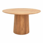 Τραπέζι Canicule pakoworld μασίφ ξύλο ακακίας σε φυσική απόχρωση Φ150x75εκ-113-000044