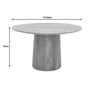 Τραπέζι Canicule pakoworld μασίφ ξύλο ακακίας σε φυσική απόχρωση Φ150x75εκ-113-000044