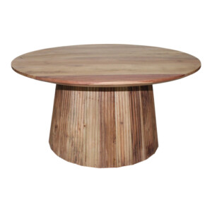 Τραπέζι σαλονιού Canicule I pakoworld μασίφ ξύλο ακακίας σε φυσική απόχρωση Φ80x40εκ-113-000047