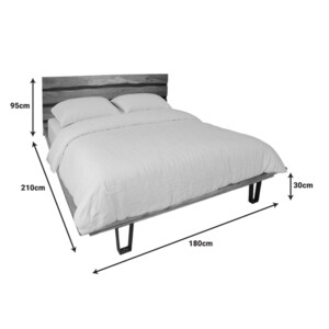 Κρεβάτι Imena  pakoworld μασίφ ξύλο ακακίας σε φυσική απόχρωση 160x200εκ-113-000050