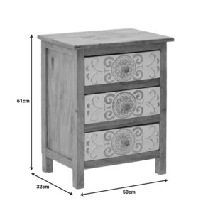 Συρταριέρα Inart 3-50-245-0017 ξύλο φυσικό-λευκό 50x32x61εκ-115-002709