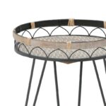 Τραπεζάκι σαλονιού Erzmo Inart φυσικό-μαύρο μέταλλο-ξύλο Φ40x56εκ-115-003181