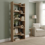 Βιβλιοθήκη Oppa pakoworld χρώμα σκούρο φυσικό - ανθρακί 61x22x162εκ-119-000770