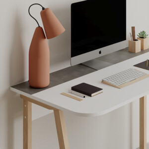 Γραφείο εργασίας Malia pakoworld λευκό-φυσικό-ανθρακί antique 120x60.5x75εκ-119-001119