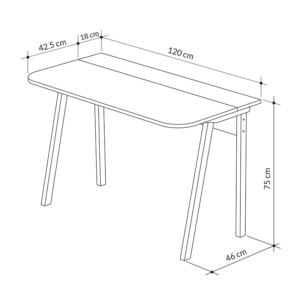 Γραφείο εργασίας Malia pakoworld λευκό-φυσικό-ανθρακί antique 120x60.5x75εκ-119-001119