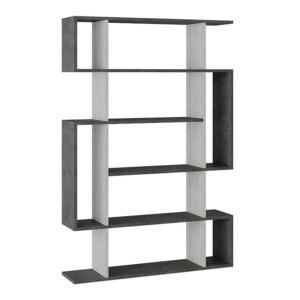 Βιβλιοθήκη MITO pakoworld σε χρώμα antique γκρι-λευκό 108.5x25.5x161εκ-119-001171