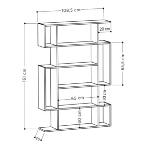 Βιβλιοθήκη MITO pakoworld σε χρώμα antique γκρι-λευκό 108.5x25.5x161εκ-119-001171