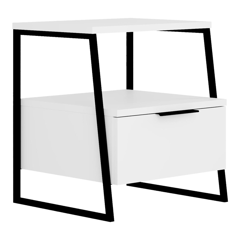 Κομοδίνο Johana pakoworld μαύρο-λευκό 45x40x50εκ-119-001234 Κομοδίνο Johana pakoworld μαύρο-λευκό 45x40x50εκ-119-001234