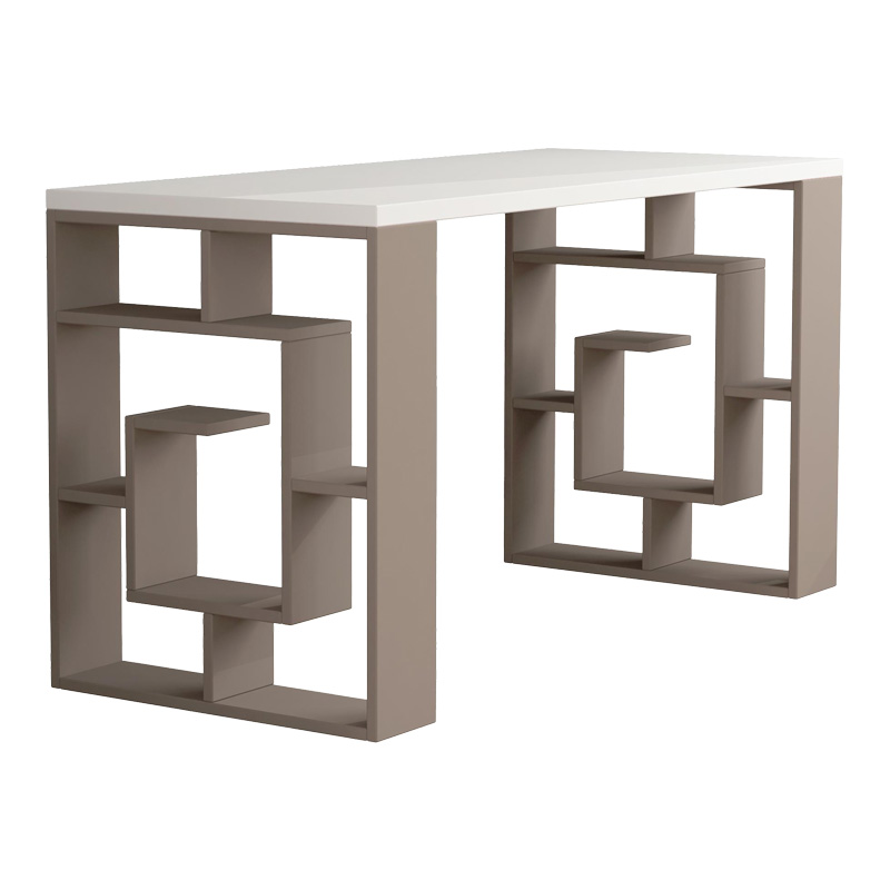 Γραφείο Labirent pakoworld χρώμα λευκό-μόκα 140x60x75εκ-119-001242 Γραφείο Labirent pakoworld χρώμα λευκό-μόκα 140x60x75εκ-119-001242