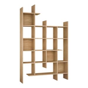 Βιβλιοθήκη Manco pakoworld σε oak απόχρωση 122x25.5x188εκ-119-001253