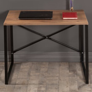 Γραφείο Zayn pakoworld χρώμα καρυδί - μαύρο 90x60x70εκ-120-000053