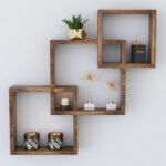 Ραφιέρα τοίχου Maas pakoworld χρώμα καρυδί 33x8.5x33εκ-120-000060