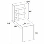 Γραφείο τοίχου ανοιγόμενο Ravin pakoworld λευκό 63x90x154εκ-120-000084