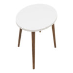 Τραπέζι σαλονιού Barton pakoworld λευκό-καφέ 90x45x40εκ-120-000136