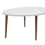 Τραπέζι σαλονιού Barton pakoworld λευκό-καφέ 90x45x40εκ-120-000136