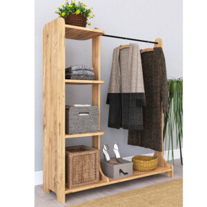 Έπιπλο εισόδου Renesme pakoworld ανοιχτό καρυδί 106x35x128εκ-120-000202