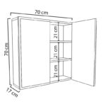 Ντουλάπι μπάνιου με καθρέπτη Poliana pakoworld λευκό 70x17x70εκ-120-000287