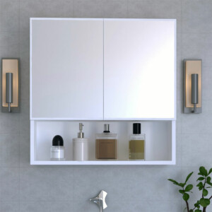 Ντουλάπι μπάνιου με καθρέπτη Zante pakoworld λευκό 70x17x70εκ-120-000288