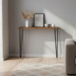 Κονσόλα Tetty pakoworld καρυδί-μαύρο 90x14x75εκ-120-000306