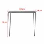 Κονσόλα Tetty pakoworld καρυδί-μαύρο 90x14x75εκ-120-000306