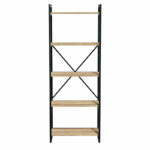 Βιβλιοθήκη Baker pakoworld καρυδί-μαύρο 66x34x180εκ-120-000330