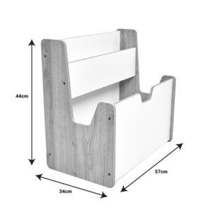 Ραφιέρα Crane pakoworld φυσικό-λευκό mdf 57x34x55εκ-120-000421