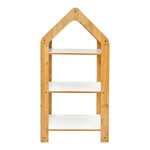 Ραφιέρα Montessori Zoilen I pakoworld λευκό-φυσικό-μπλε mdf 50x30x100εκ-120-000430