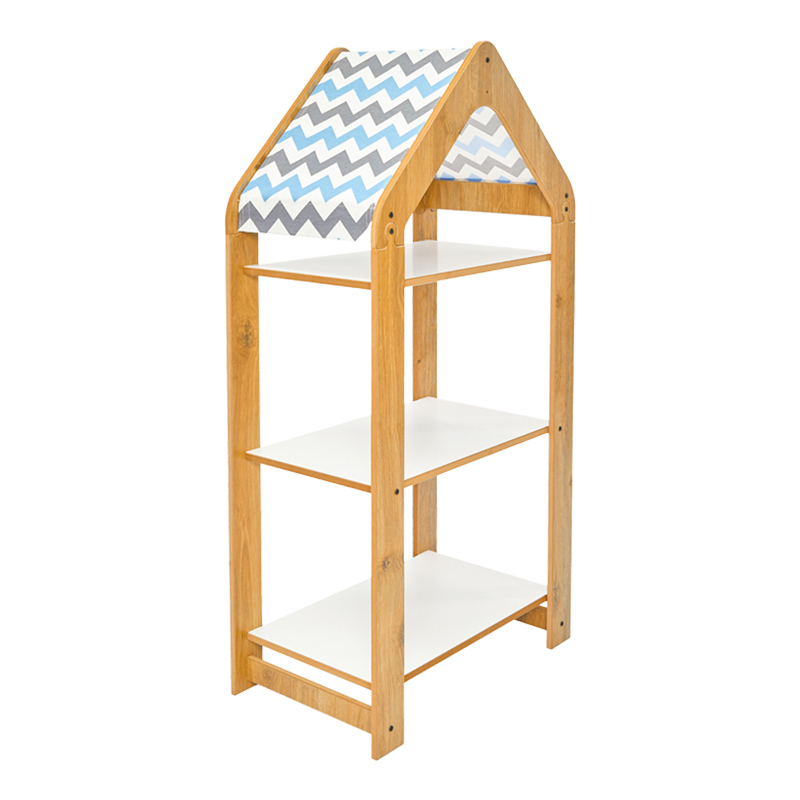 Ραφιέρα Montessori Zoilen I pakoworld λευκό-φυσικό-μπλε mdf 50x30x100εκ-120-000430 Ραφιέρα Montessori Zoilen I pakoworld λευκό-φυσικό-μπλε mdf 50x30x100εκ-120-000430