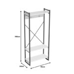 Έπιπλο εισόδου με κρεμάστρα Baker pakoworld μαύρο μέταλλο και μελαμίνη σε λευκή απόχρωση 90x34x180εκ-120-000469