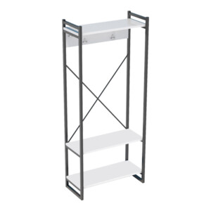 Έπιπλο εισόδου με κρεμάστρα Baker pakoworld μαύρο μέταλλο και μελαμίνη σε λευκή απόχρωση 90x34x180εκ-120-000469