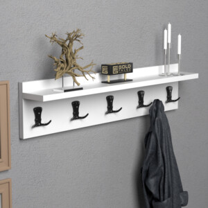 Κρεμάστρα Mec pakoworld μελαμίνη σε λευκή απόχρωση 80x9.5x18εκ-120-000471