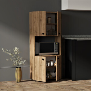 Ντουλάπα κουζίνας Guzel pakoworld σε καρυδί απόχρωση 60x31.4x140εκ-120-000478