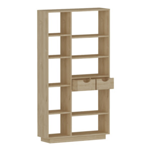 Βιβλιοθήκη με συρτάρια Dakin pakoworld σε oak απόχρωση 80x25x190εκ-120-000484