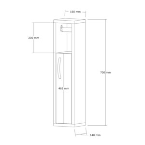 Ντουλάπι-στήλη Μaretto pakoworld σε λευκή απόχρωση 16x14x70εκ-120-000500