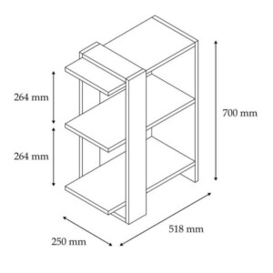 Βιβλιοθήκη Maverick pakoworld σε sonoma-ανθρακί απόχρωση 51